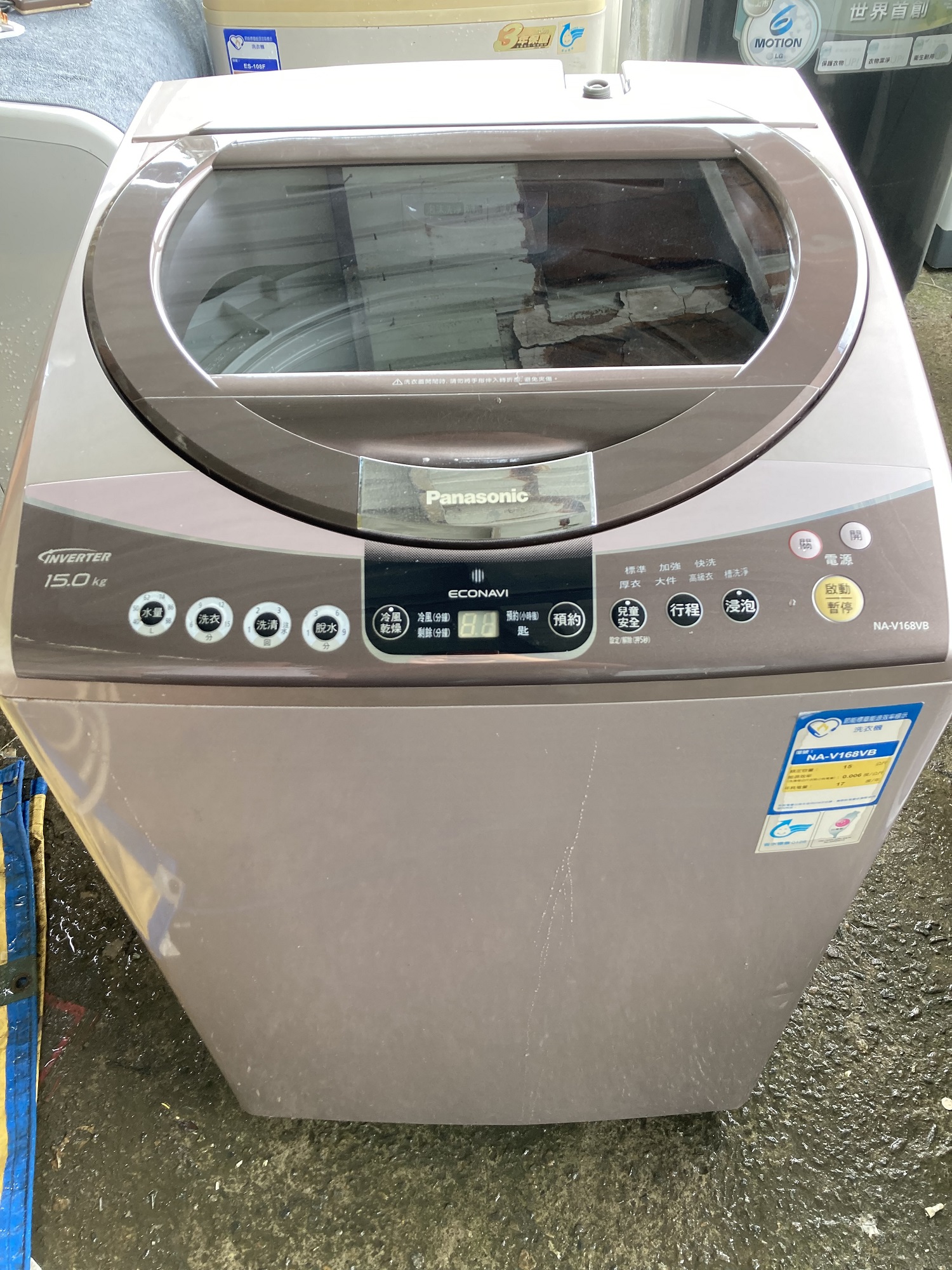 【Lemon】已拆洗 國際 Panasonic 15公斤 NA-V168VB 變頻 中古洗衣機 二手洗衣機