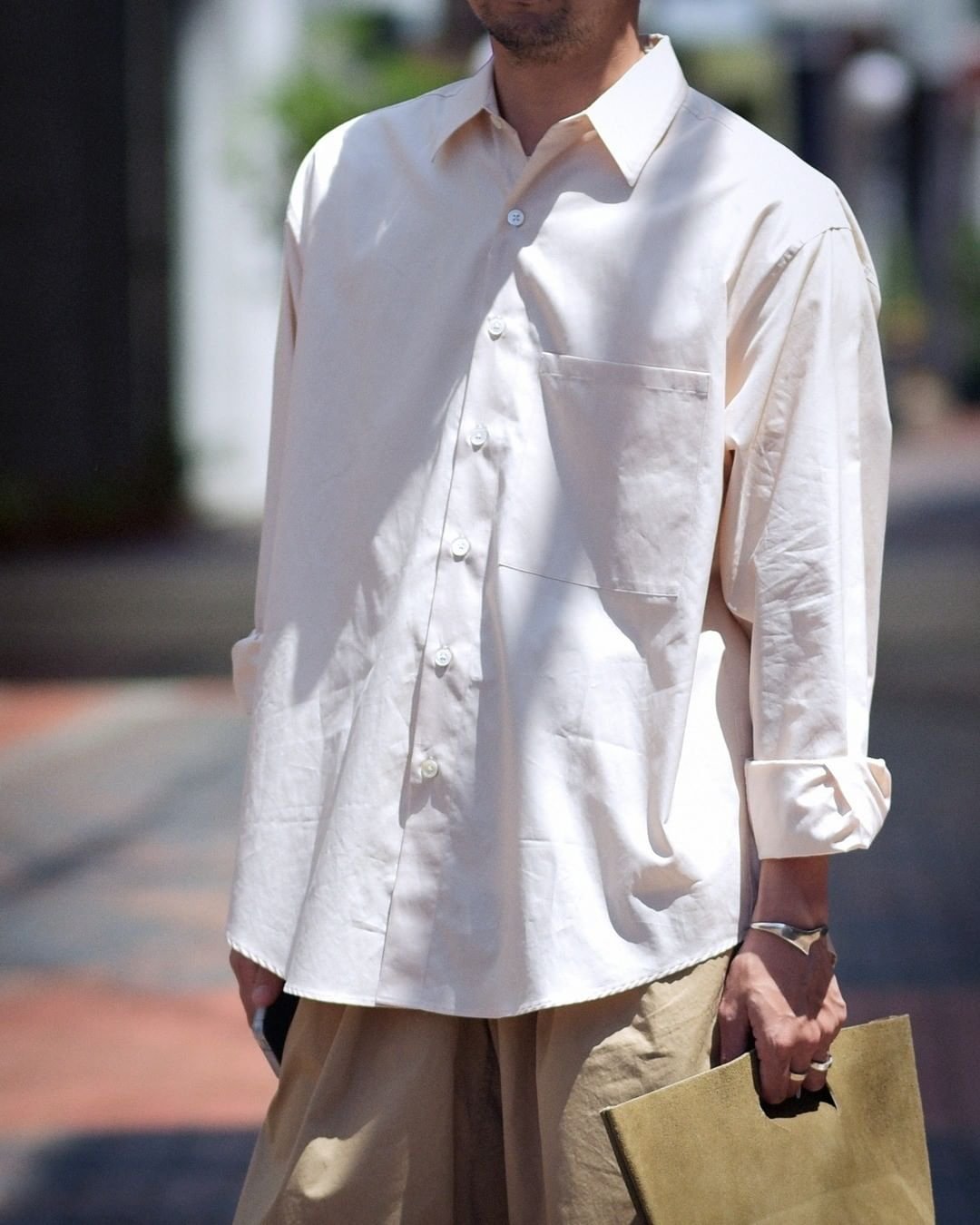 少穿20AW Auralee Washed Finx Twill Big Shirts-Light Pink 4號