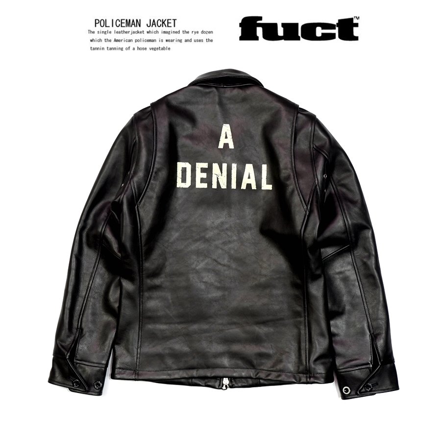 TOP MAN】 FUCT SSDD JACKET重磅 牛皮直拉立領騎士皮衣夾克外套 