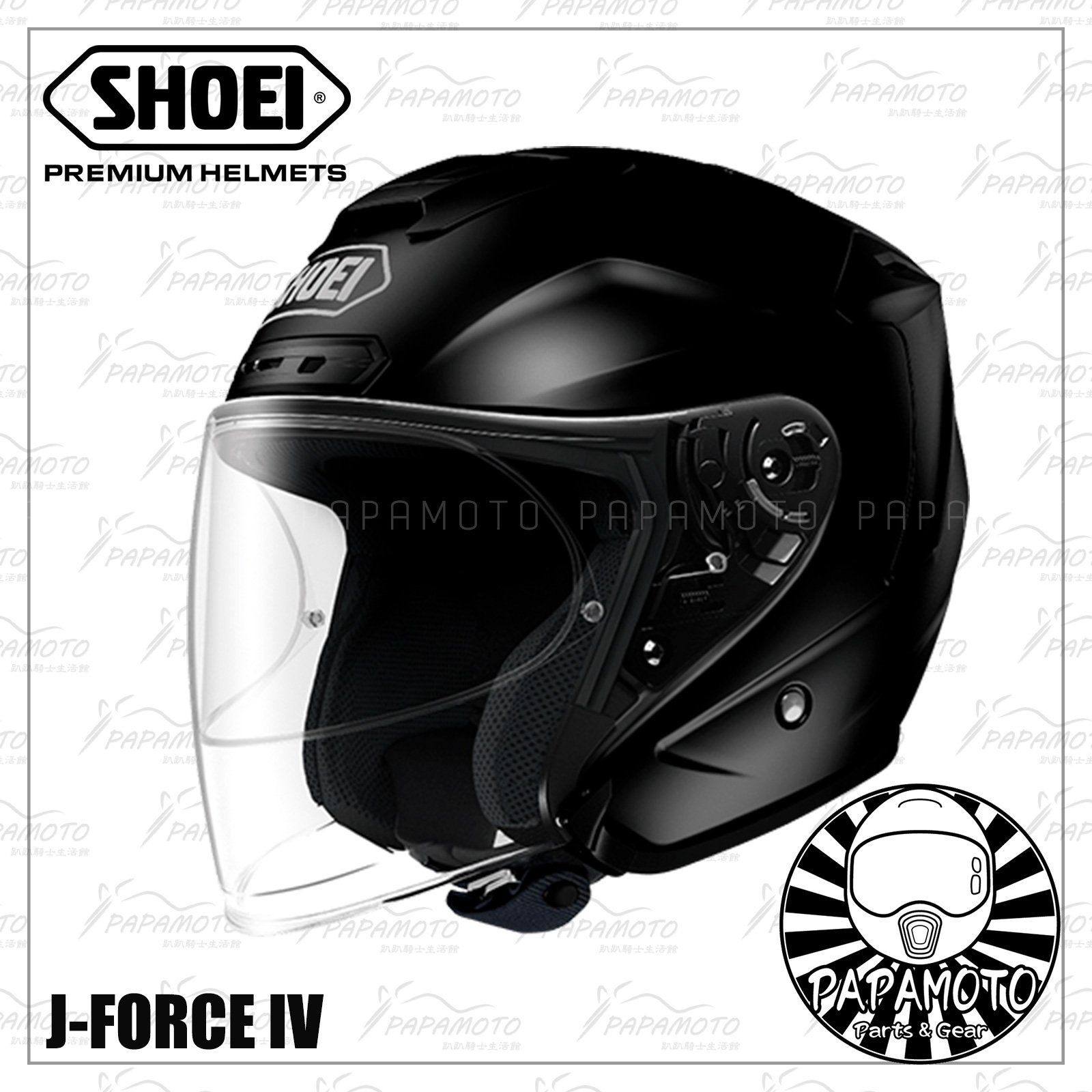 【趴趴騎士】SHOEI J-Force 4 黑 3/4 安全帽 (內附PINLOCK防霧片 JForce