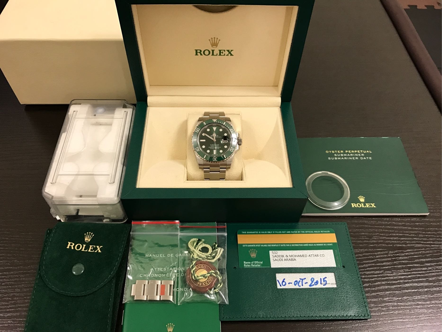 勞力士 ROLEX 綠水鬼 五年保固116610LV 全配備 2015年10月