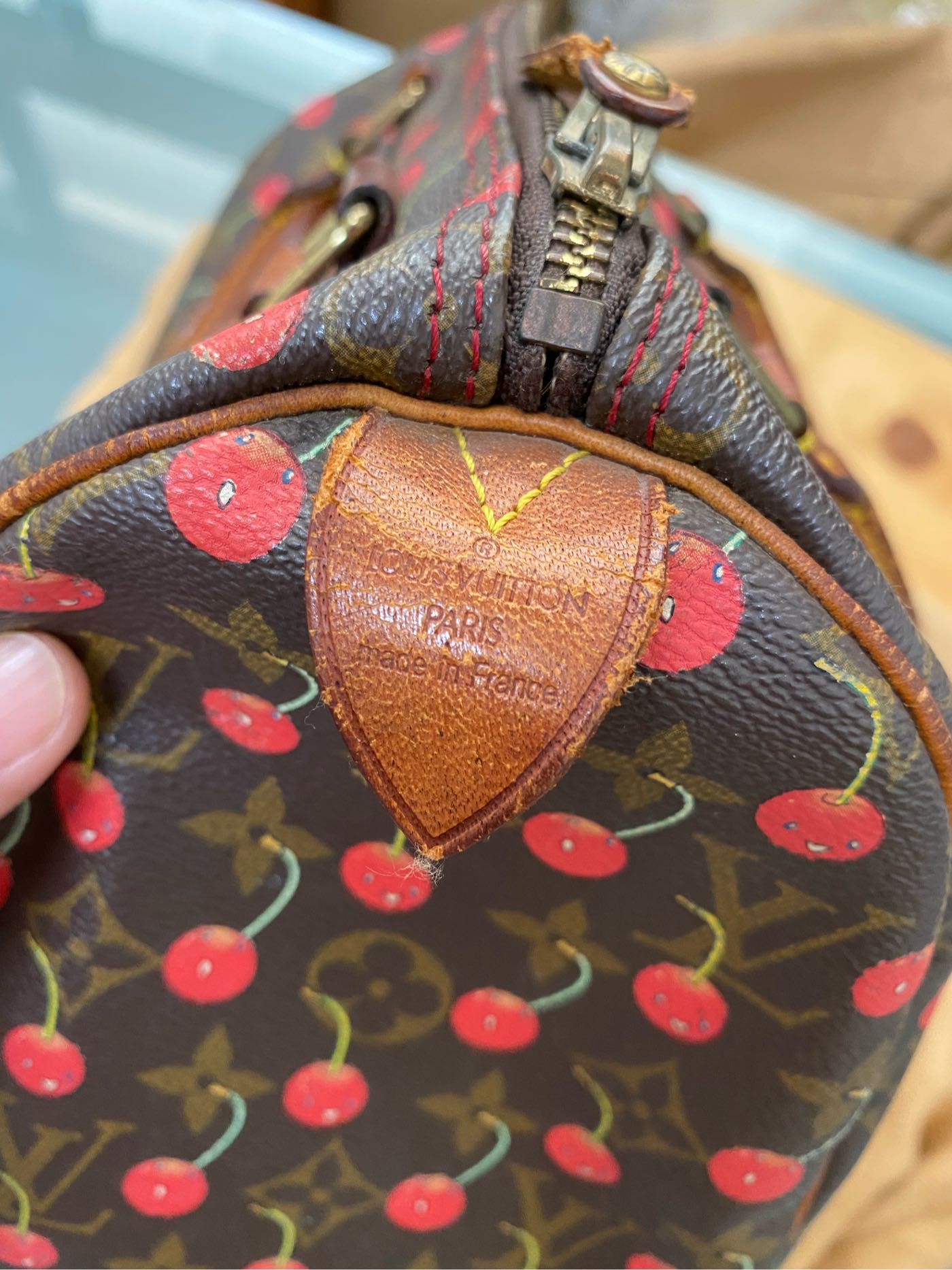 137❤️ LV LOUIS VUITTON Speedy 25 原花限量波士頓櫻桃包cherry手提