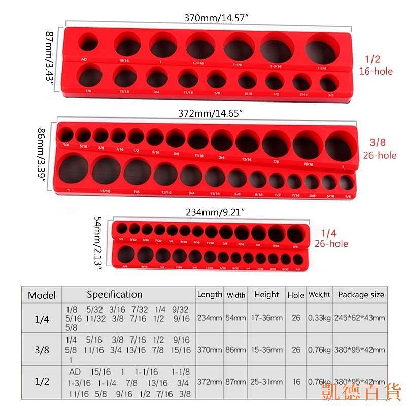 凱德百貨商城【現貨】六角鑽頭收納盒 16 26 孔鑽頭收納盒 1 2 1 4 3 8 六角