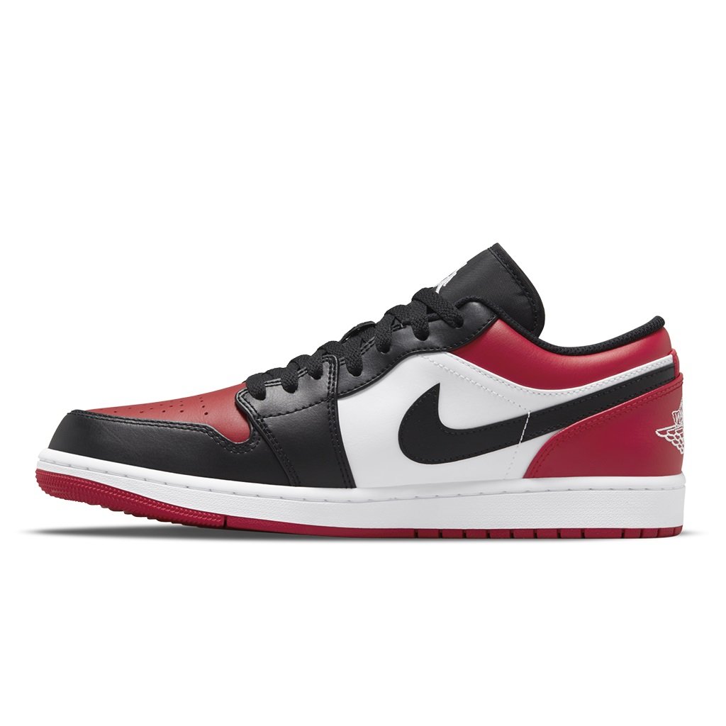 A-KAY0】NIKE AIR JORDAN 1 LOW BRED TOE 白黑紅【553558-612