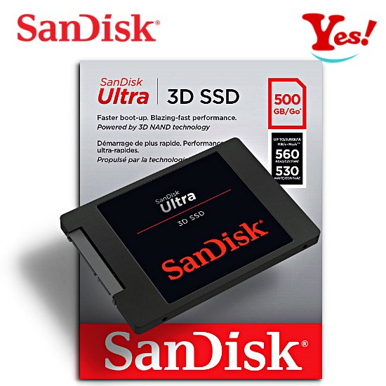 Yes❗️公司貨】SanDisk Ultra 3D SSD SATA3 560MB/s 500GB 2.5