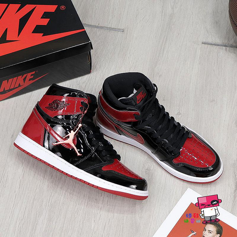 球鞋補習班NIKE AIR JORDAN 1 OG PATENT BRED 黑紅禁穿漆皮男555088