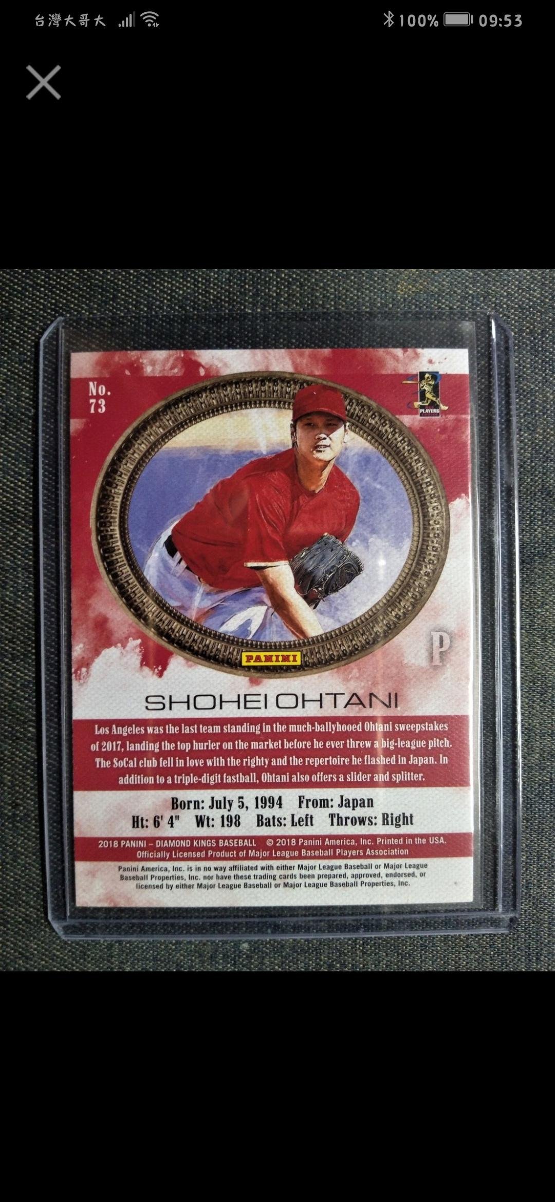 2018 PANINI DIAMOND KINGS OHTANI #73 大谷翔平ROOKIE RC新人卡 