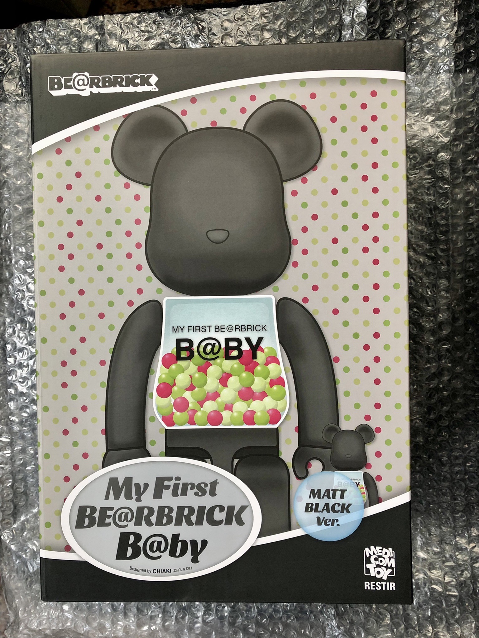 全新正品BE@RBRICK 500％ MY FIRST BEARBRICK BABY MATT BLACK