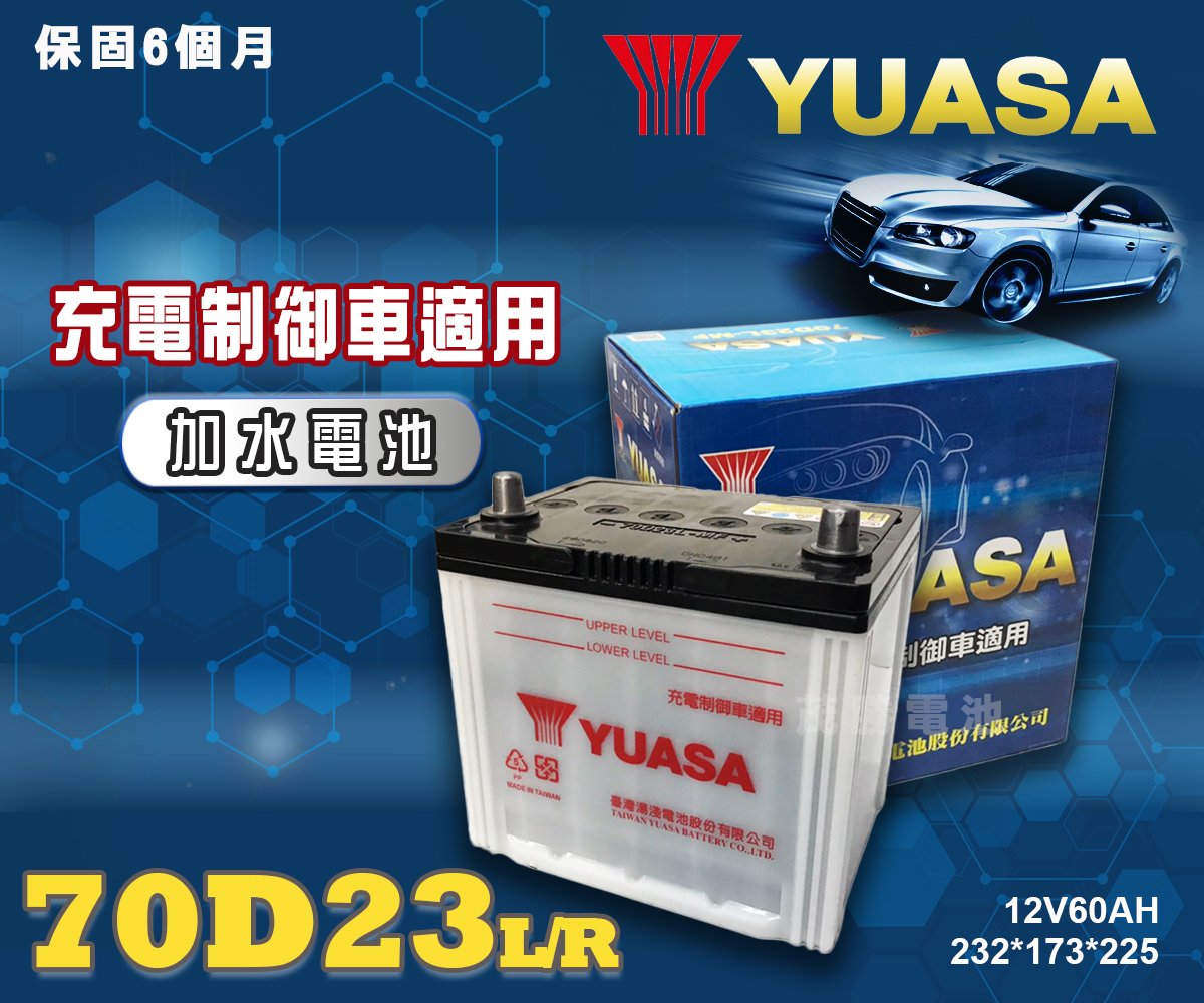 【茂勝電池】YUASA 湯淺 70D23L 70D23R 加水電瓶 汽車電池 台灣製造 Outlander 三菱 適用