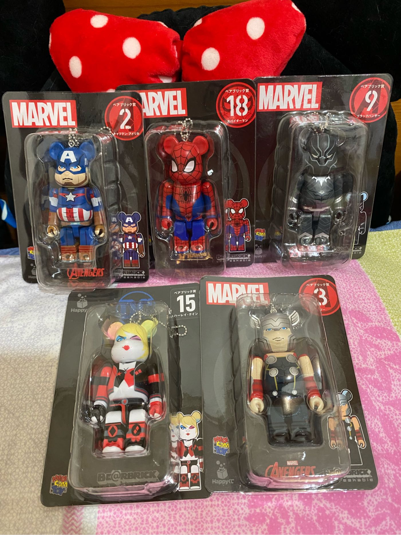 （不拆售）BE@RBRICK Marvel 漫威系列 庫柏力克熊 鑰匙圈 美國隊長 黑豹 蜘蛛人 雷神索爾 小丑女