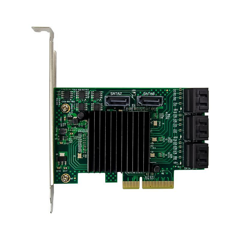 PCI-E X4 ASM1061 SATA Ⅲ 6G陣列卡 4通道八口SATA3.0硬碟擴展卡