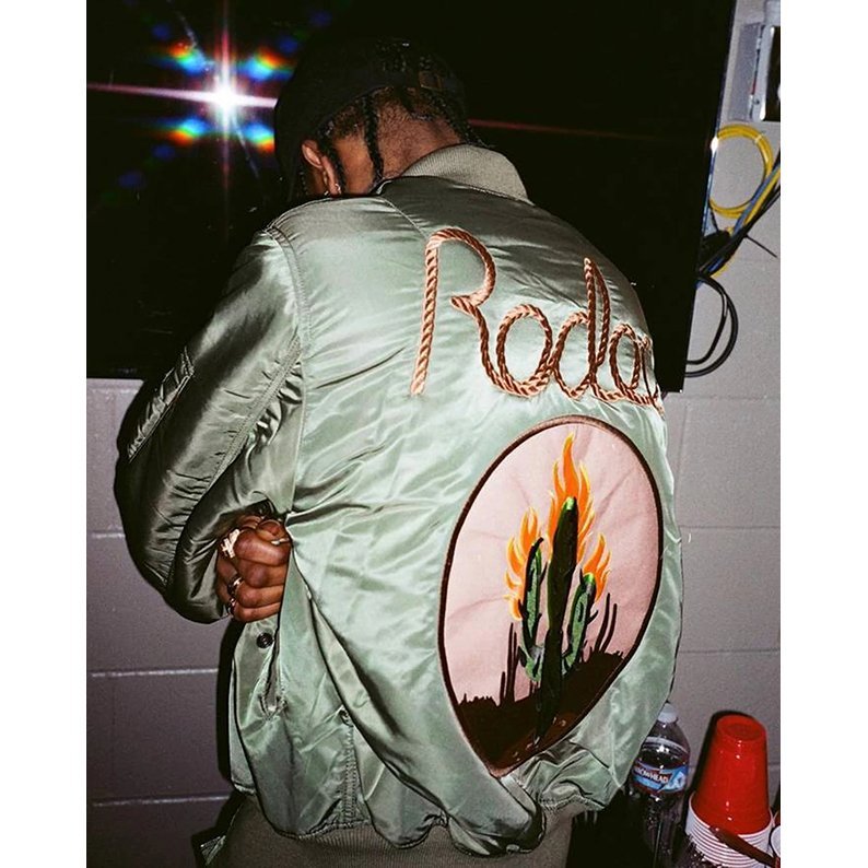 熱賣精選】Travis Scott Rodeo Bomber Jacket 重磅刺繡仙人掌男女夾克