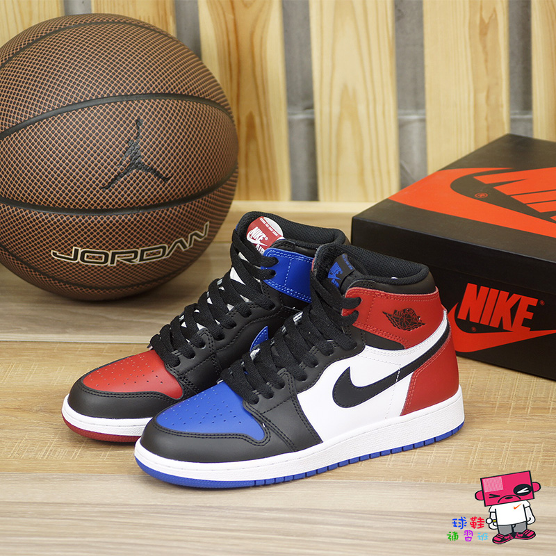 球鞋補習班NIKE AIR JORDAN 1 HIGH TOP 3 GS 女生黑紅藍復古休閒575441