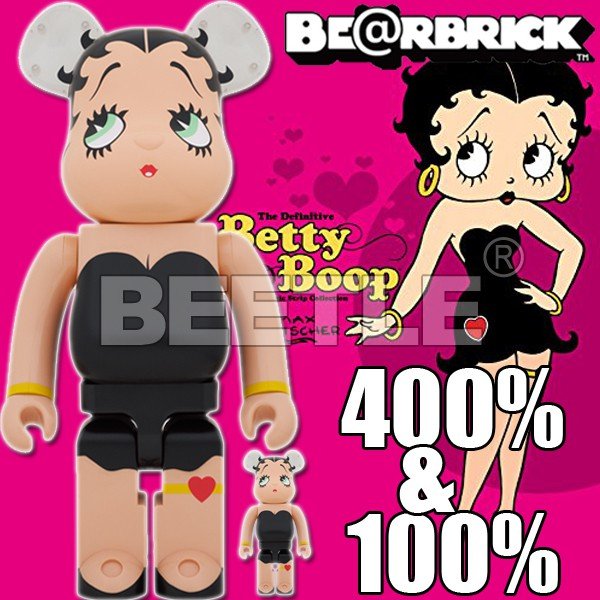 BEETLE BE@RBRICK BETTY BOOP 貝蒂娃娃性感尤物黑白庫柏力克熊100 400