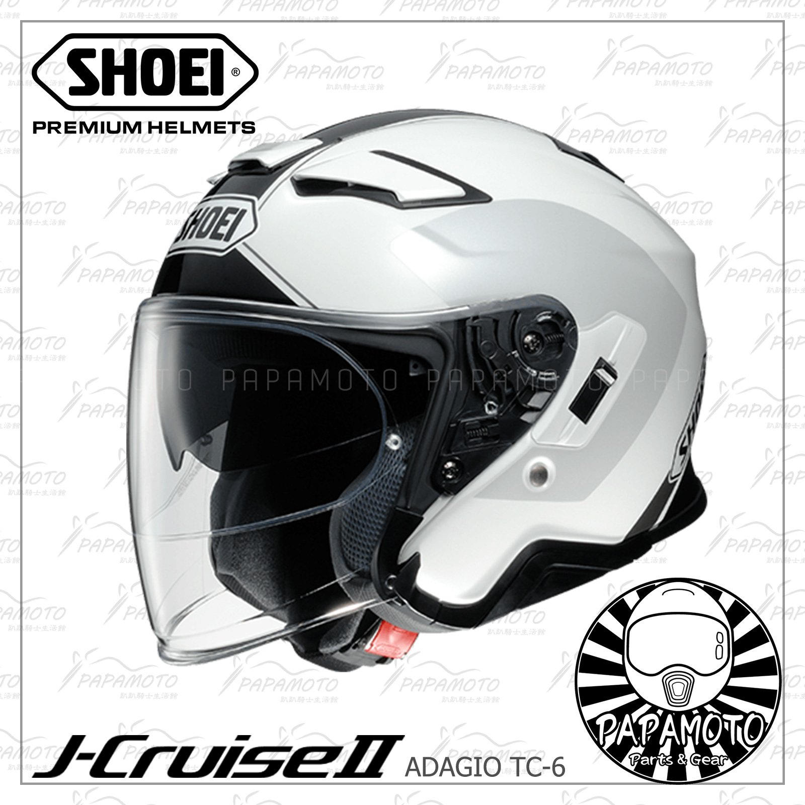 【趴趴騎士】SHOEI J-Cruise 2 - ADAGIO TC-6 (3/4 安全帽 內墨片 JCruise2