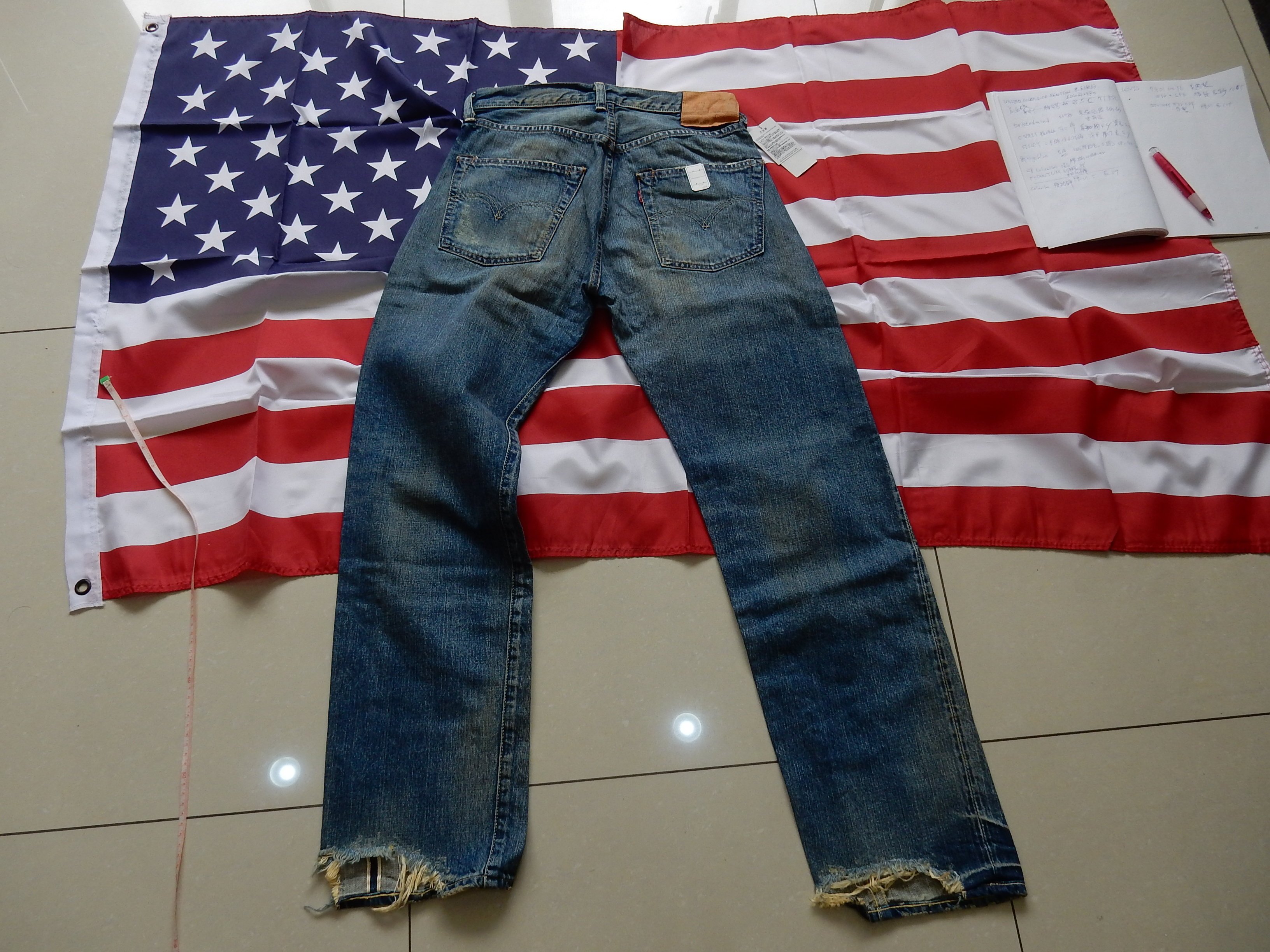 蒐藏出清LEVIS 501 55501-0048 日本製W32 L34 經典501牛仔褲刷色破壞