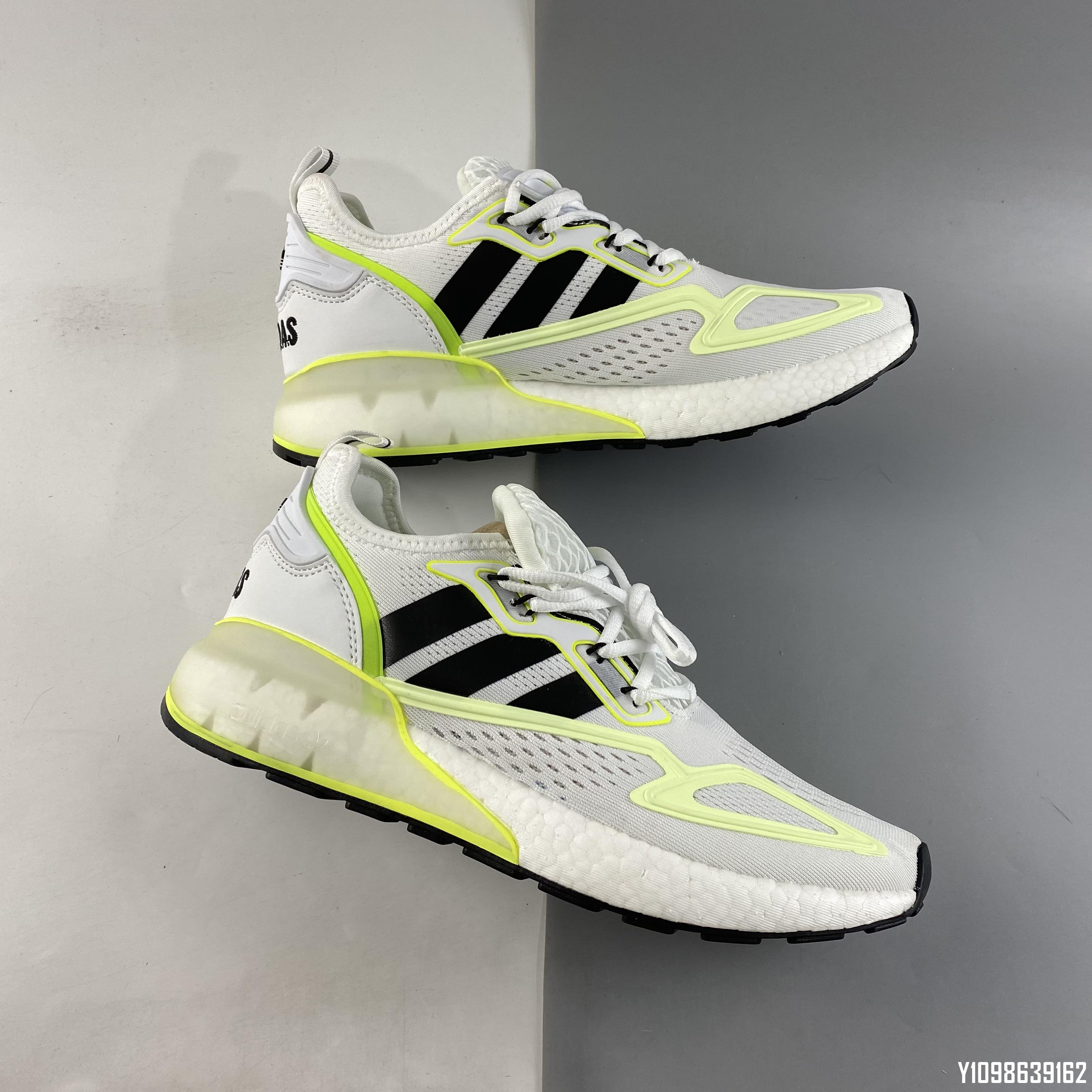 adidas ZX 2K Boost 白螢光黃舒適透氣運動慢跑鞋GY2630 36-45 情侶鞋 