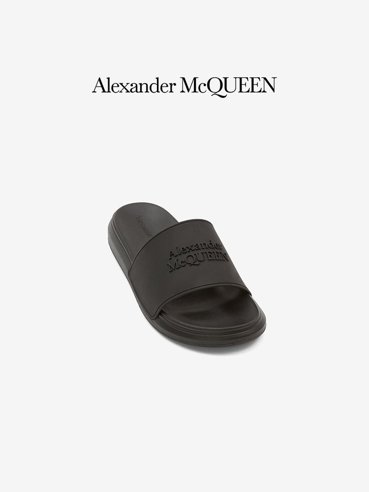 下殺 免運 精品 正品 促銷@ALEXANDER MCQUEEN/亞歷山大麥昆 男Pool拖鞋