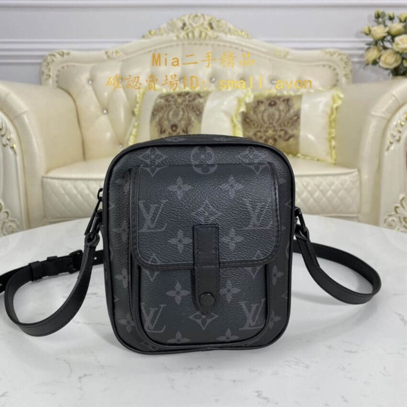 二手正品】LV LOUIS VUITTON 路易威登隨身包相機包老花手機包斜背包