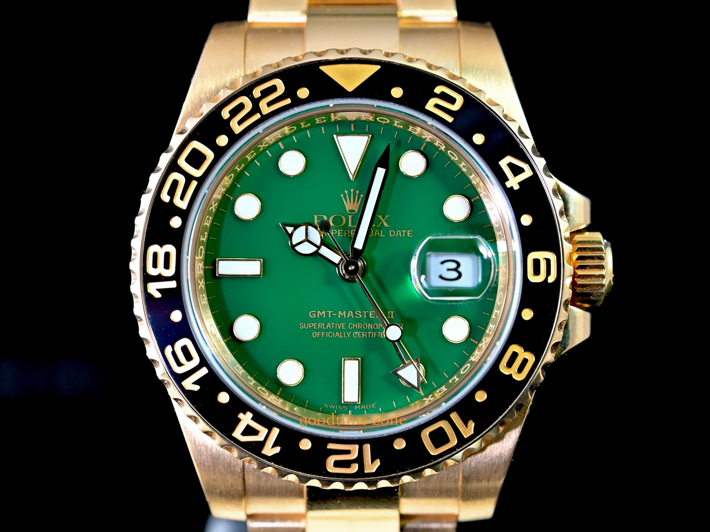 [好時計]ROLEX 勞力士 116718 LN GMT MASTER 停產款 綠面 18黃K金 LRK340 126720 126719 126718