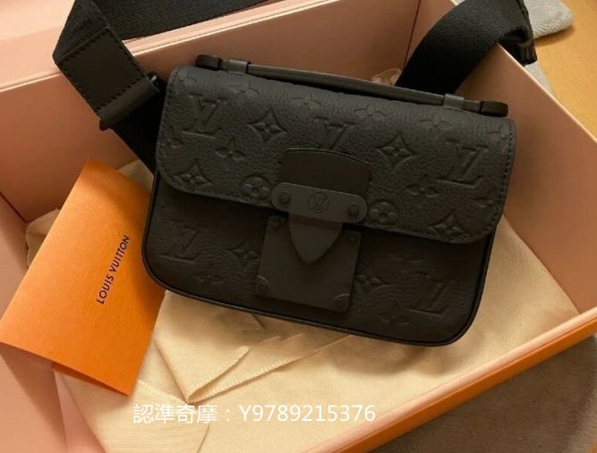 二手正品 路易威登  新款 LV  S Lock Sling 腰包 胸包 男款 黑色 M58487 送禮