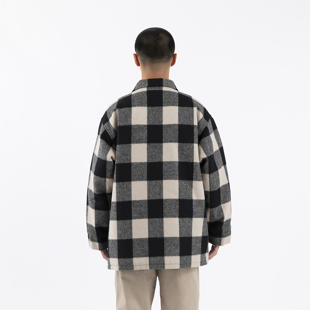 日貨代購CITY】2020AW DESCENDANT RAG MELTON JACKET 格紋毛呢鋪棉外套