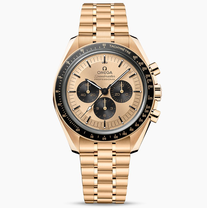 OMEGA 310.60.42.50.99.002 歐米茄手錶 42mm 超霸系列 黃面盤 金錶帶 3861 登月錶
