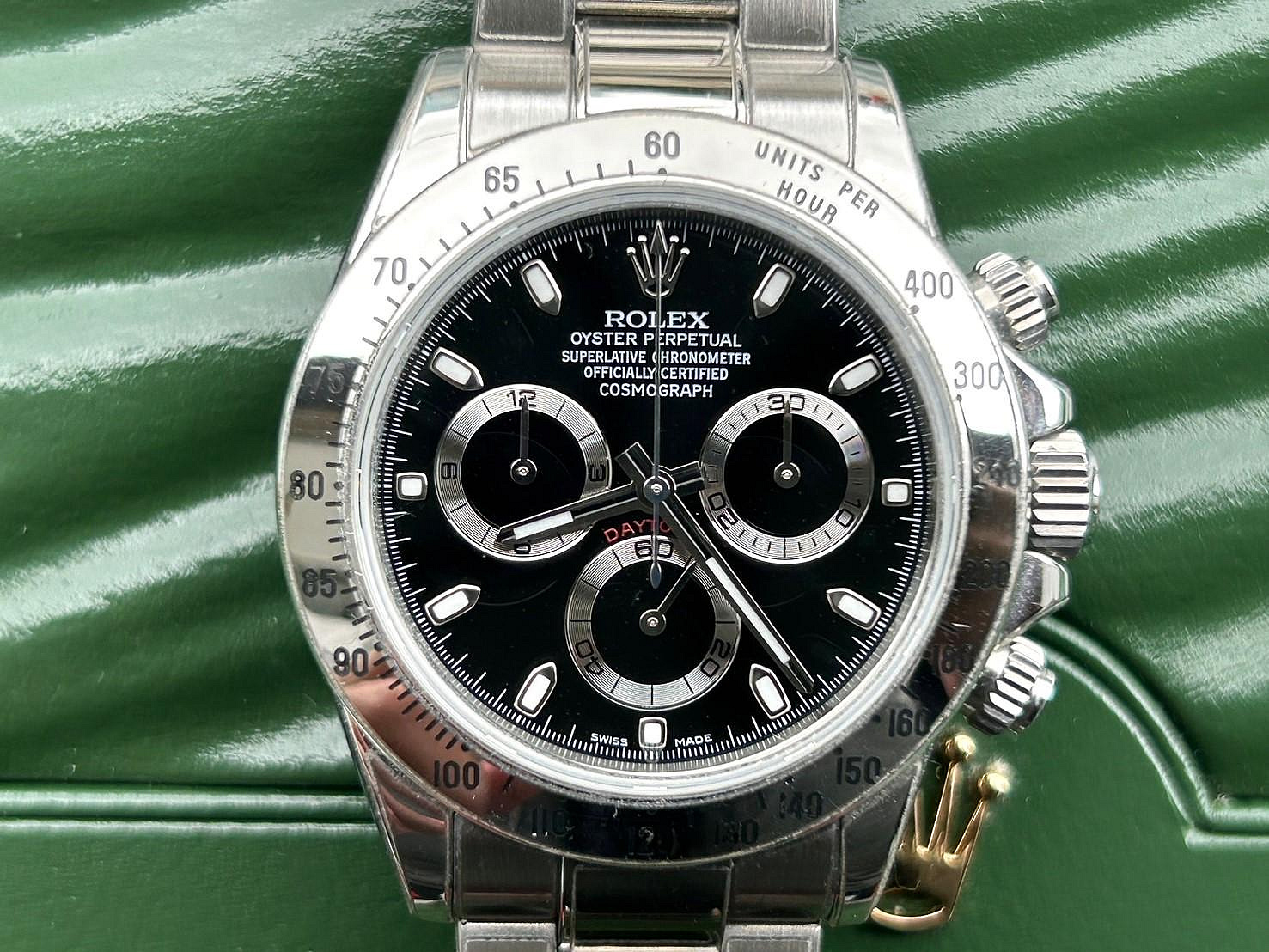 飛馬當舖 ROLEX 勞力士 2014保單 Daytona 116520 宇宙計時型 迪通拿 黑面不鏽鋼材質 計時碼表 40mm