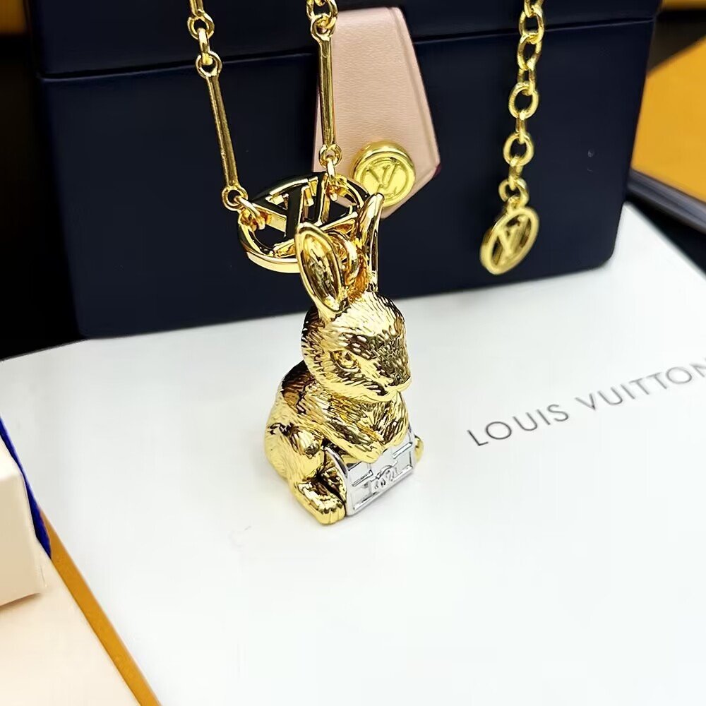 lv bunny necklace