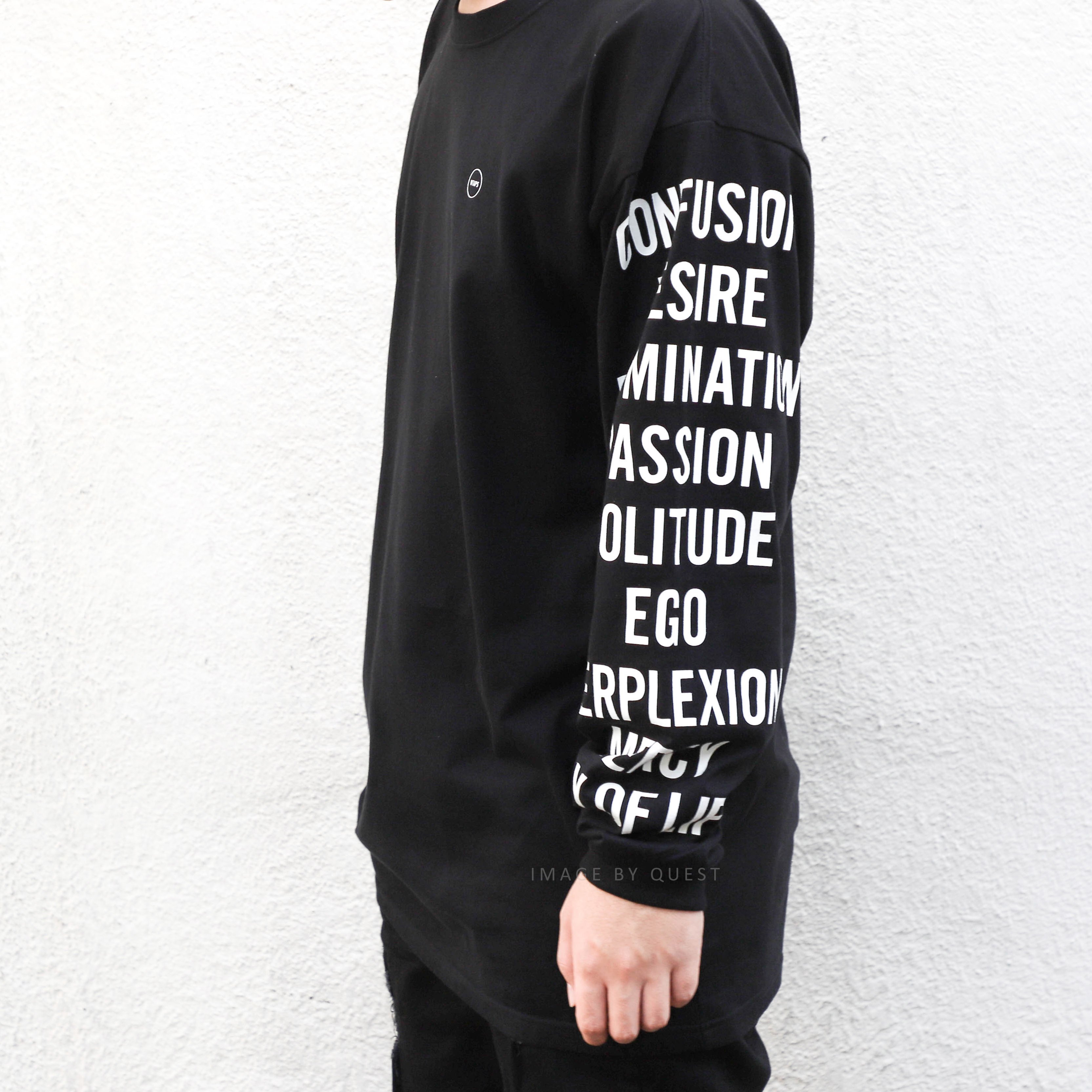 QUEST】WTAPS 18AW INGREDIENTS LS TEE 隱藏版滿版文字長T 大學T 黑色