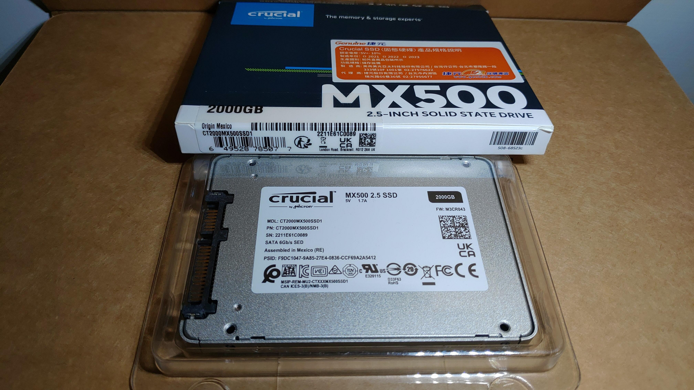 美光MX500 SSD 2T_保內_僅更新韌體及測試