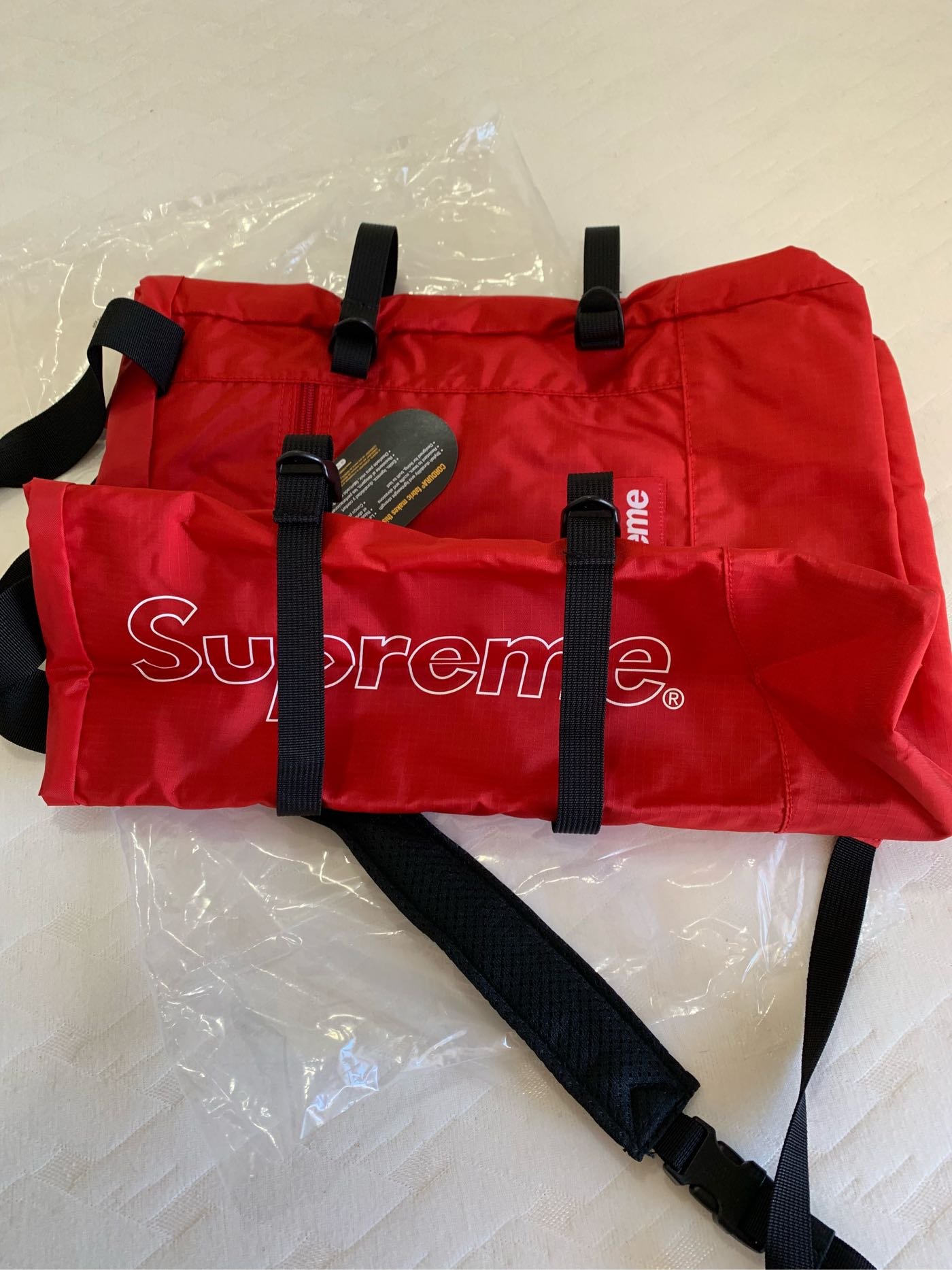 Supreme Tote Backpack 全新托特包後背包紅/黑色全新正品美國官網購入