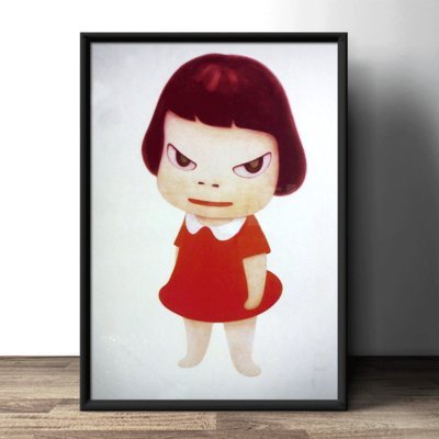 現代裝飾畫奈良美智手繪壁紙掛貼畫夢遊邪惡娃娃兒童房框 Yahoo奇摩拍賣