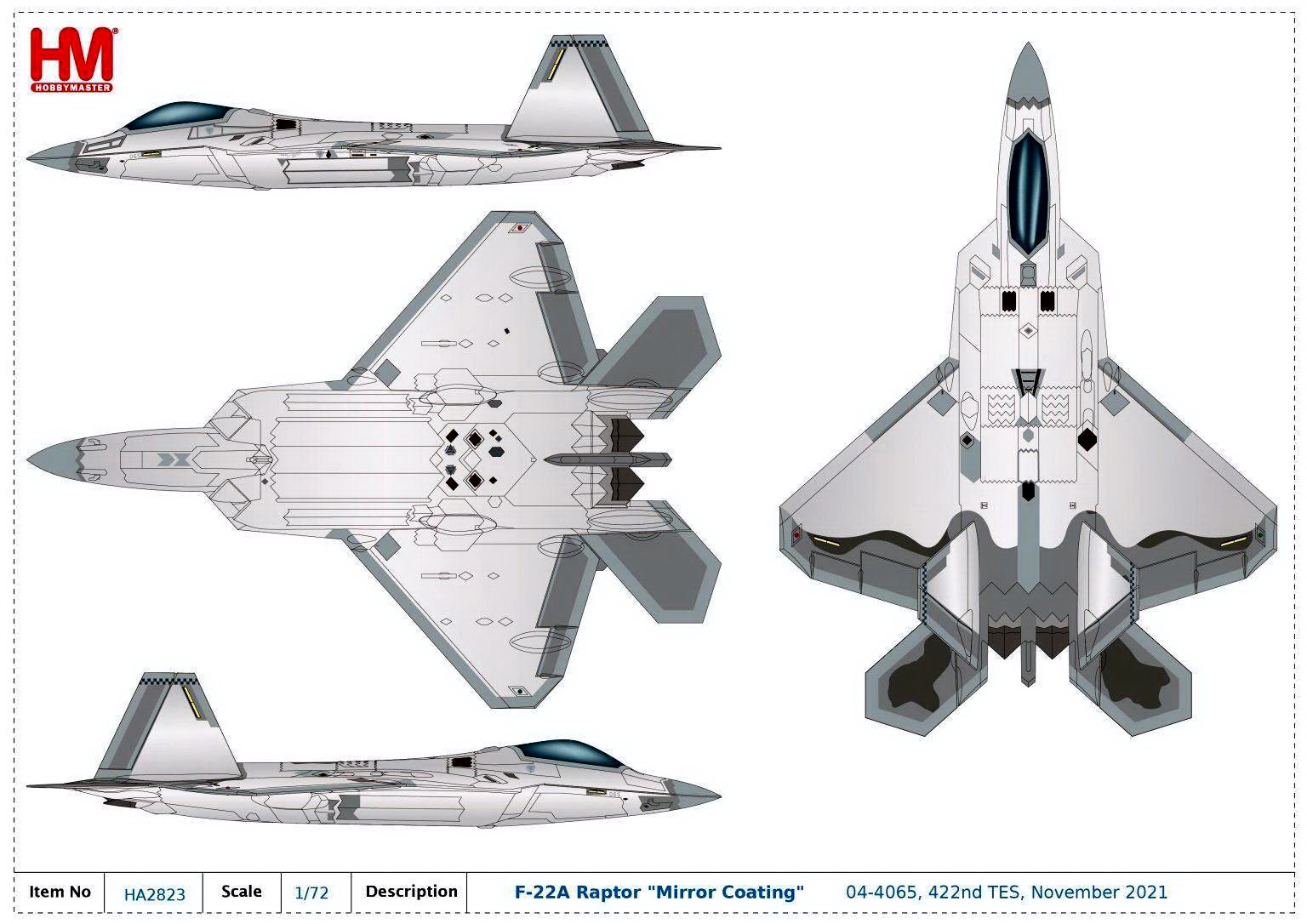 ホビーマスター 1/72 F-22A Raptor ラプター HA2823-