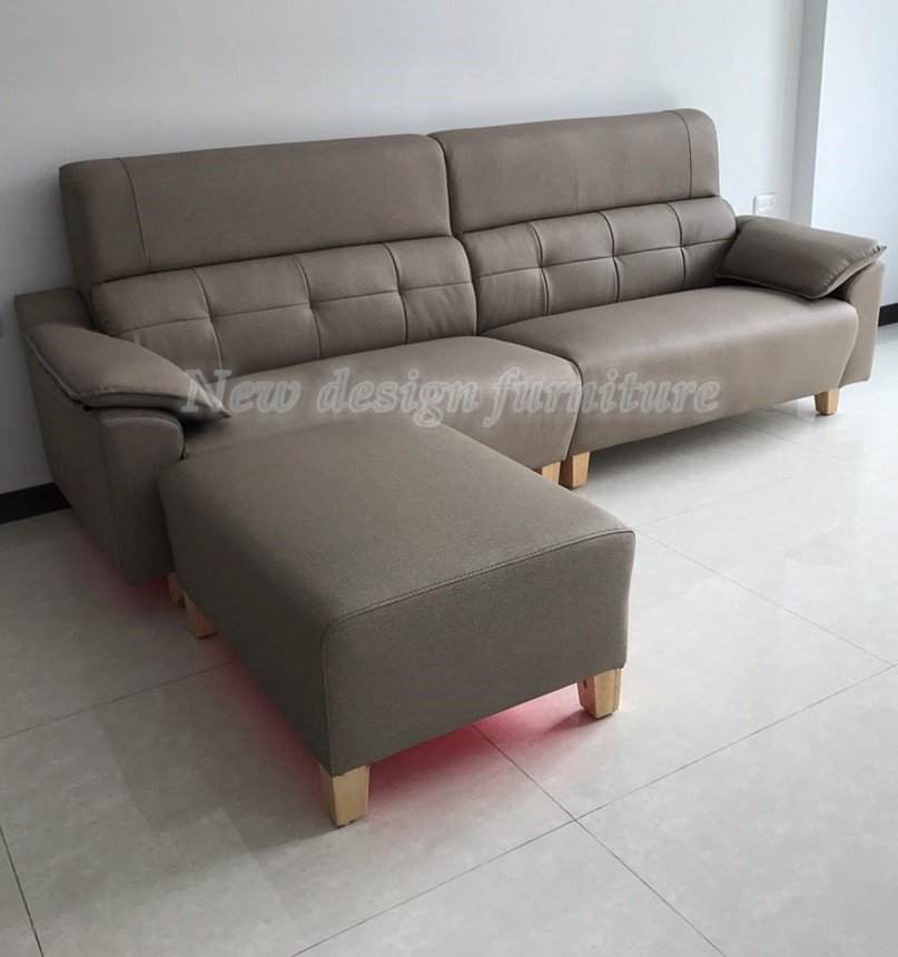 【N D Furniture】台南在地家具-代售貓抓皮駝咖色L型沙發(2+2+腳椅)YQ