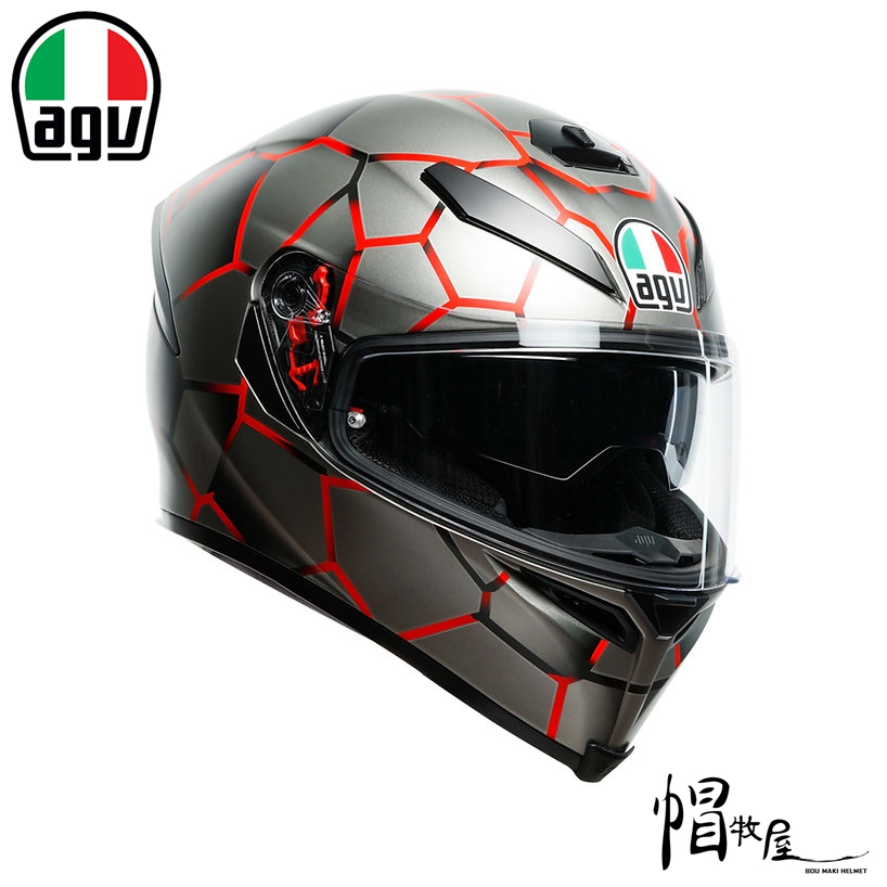 【帽牧屋】 義大利 AGV K5 S 亞洲版 Vulcanum 全罩安全帽 內墨片 內襯全可拆 消光紅