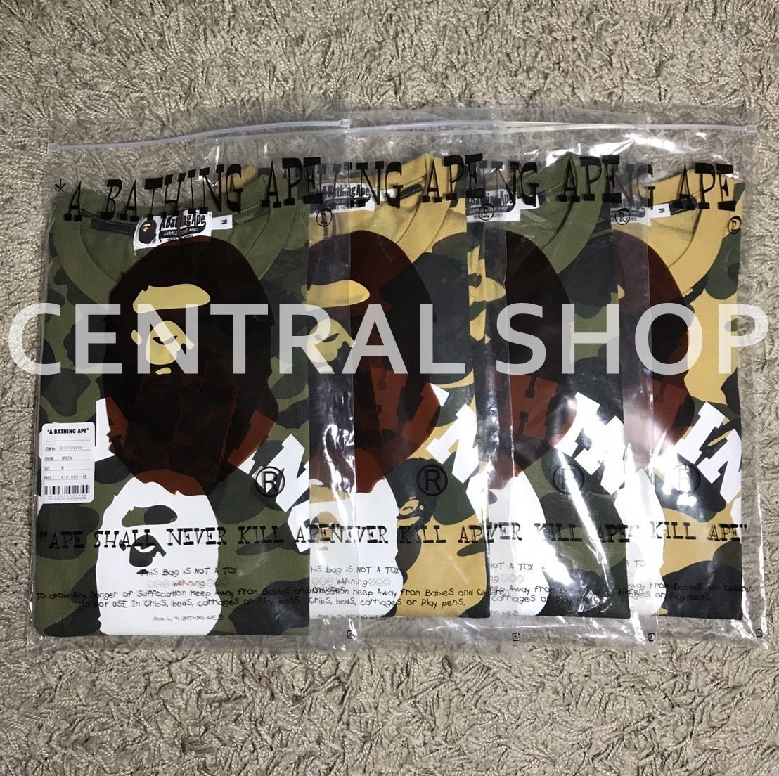 A Bathing APE 1ST CAMO COLLEGE TEE 綠迷彩黃迷彩周湯豪NICK M 現貨