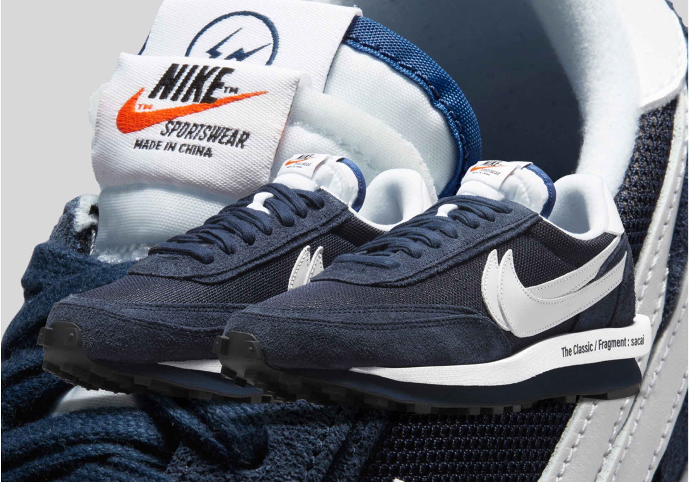 Nike LDWaffle sacai Fragment Design 藍白DH2684-400。太陽選物社