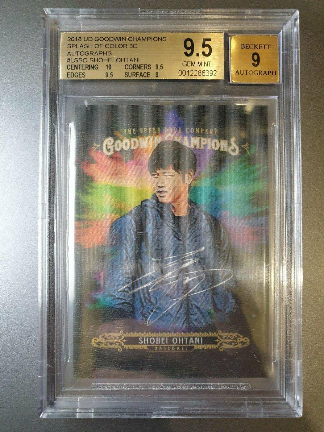 2018 UD GOODWIN 限量5張大谷翔平少見便服簽white auto BGS 9.5