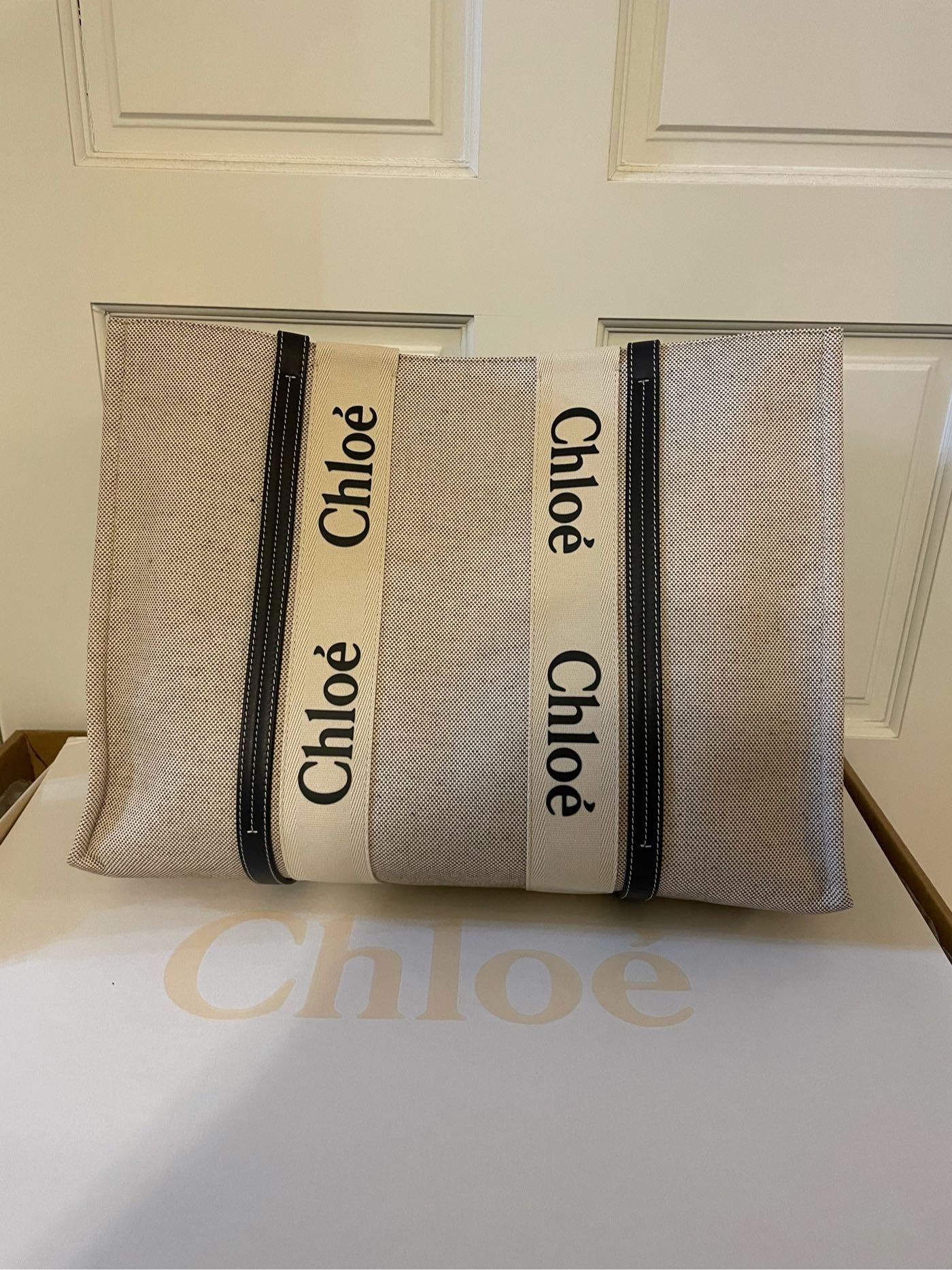 全新 現貨Chloe Woody tote bag 大款 購物包 專櫃缺貨款 藍色 帆布包 （秒售）