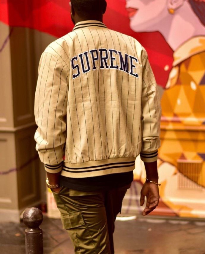 Supreme Pinstripe Varsity Jacket | Yahoo奇摩拍賣