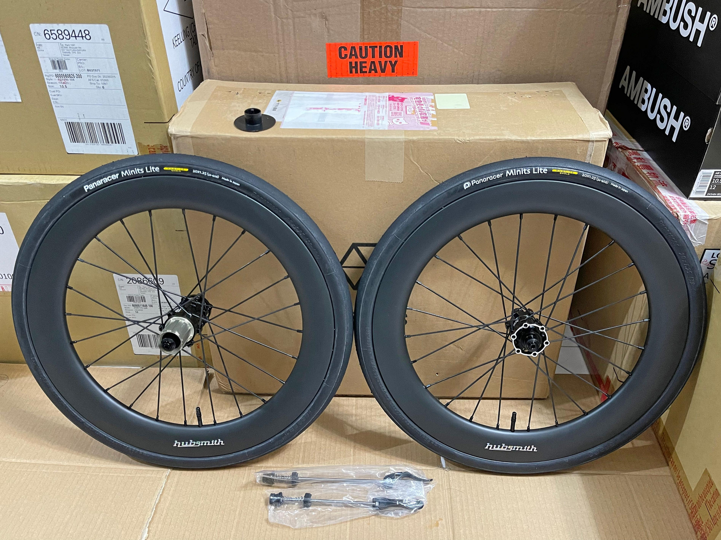 全新 HUBSMITH 花鼓 20 吋 406 手編 碳纖維 50mm 板輪 碟煞 輪組 鳥車 BIRDY 用