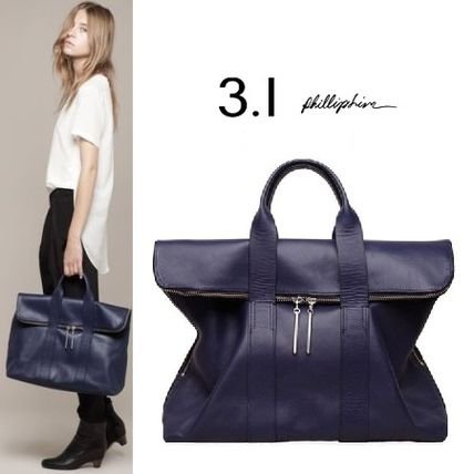 超值現貨出清】正品3.1 Phillip Lim 31 Hour Bag牛皮大款手提包海軍藍