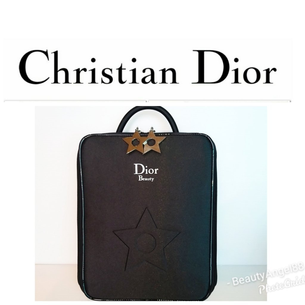 全新真品Christian Dior 附鏡化妝包黑色化妝箱盥洗包收納美妝包手拿包