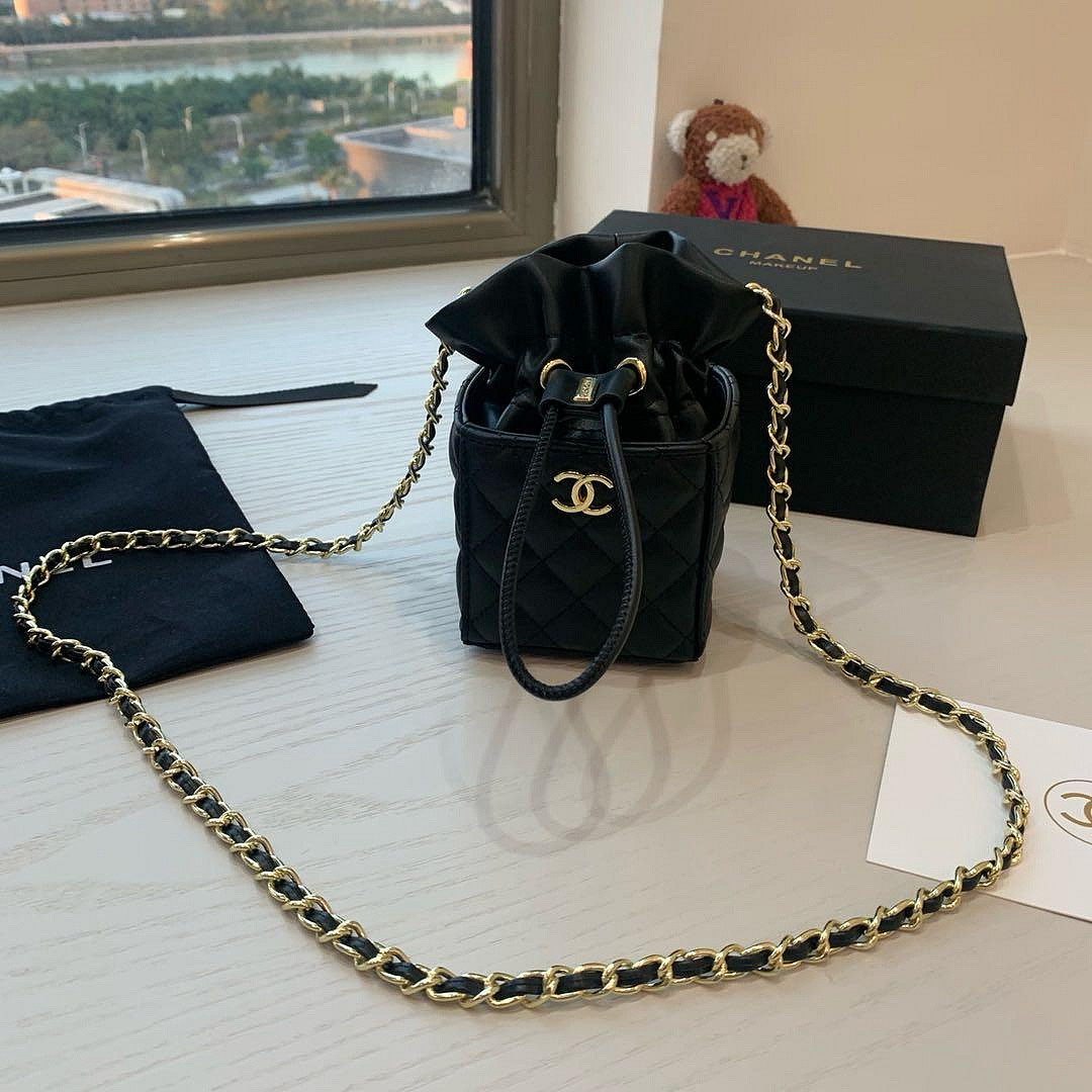 CHANEL 香奈兒 法櫃贈品 2023VIC禮品 仿皮黑金燒賣包/小方包/小廢包