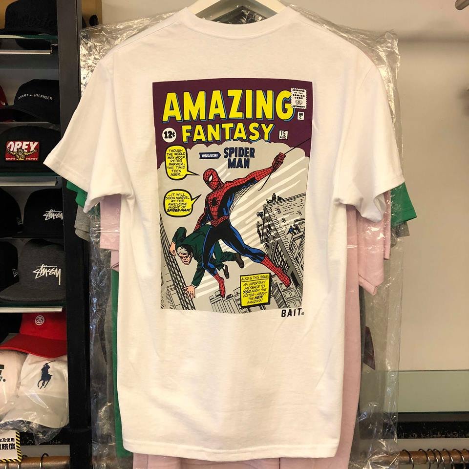 現貨BEETLE BAIT 漫威MARVEL COMICS 蜘蛛人SPIDER MAN TEE 白色短T S