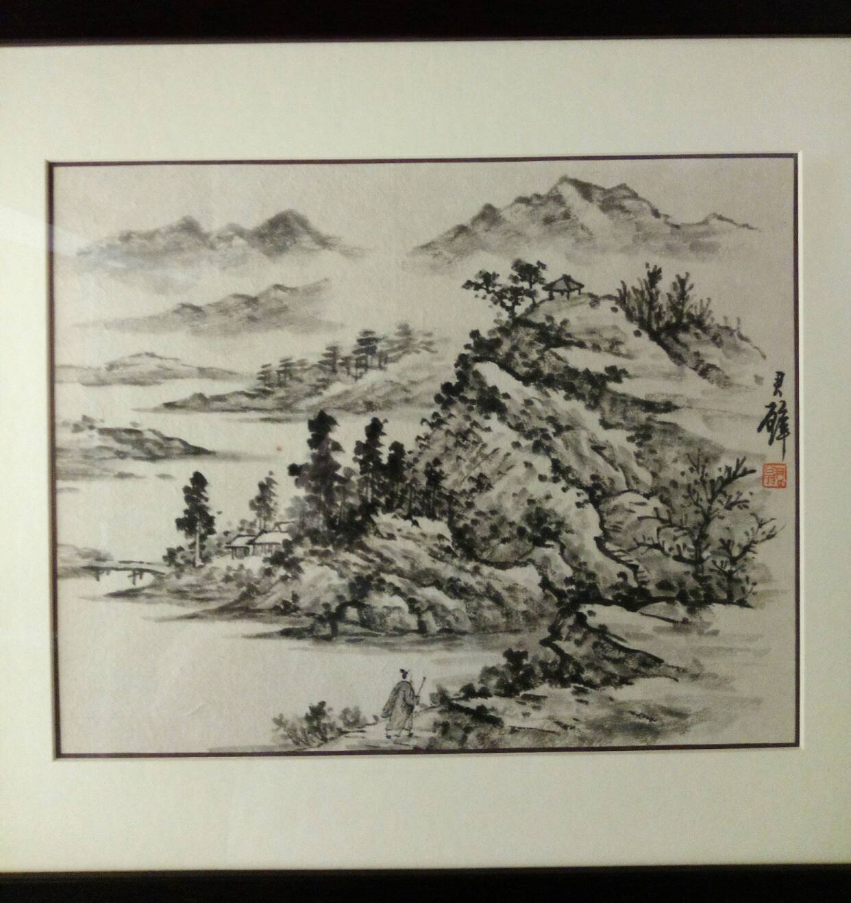 山下大五郎 画伯 「能登 間垣の漁村」リトグラフ 絵画 - 美術品