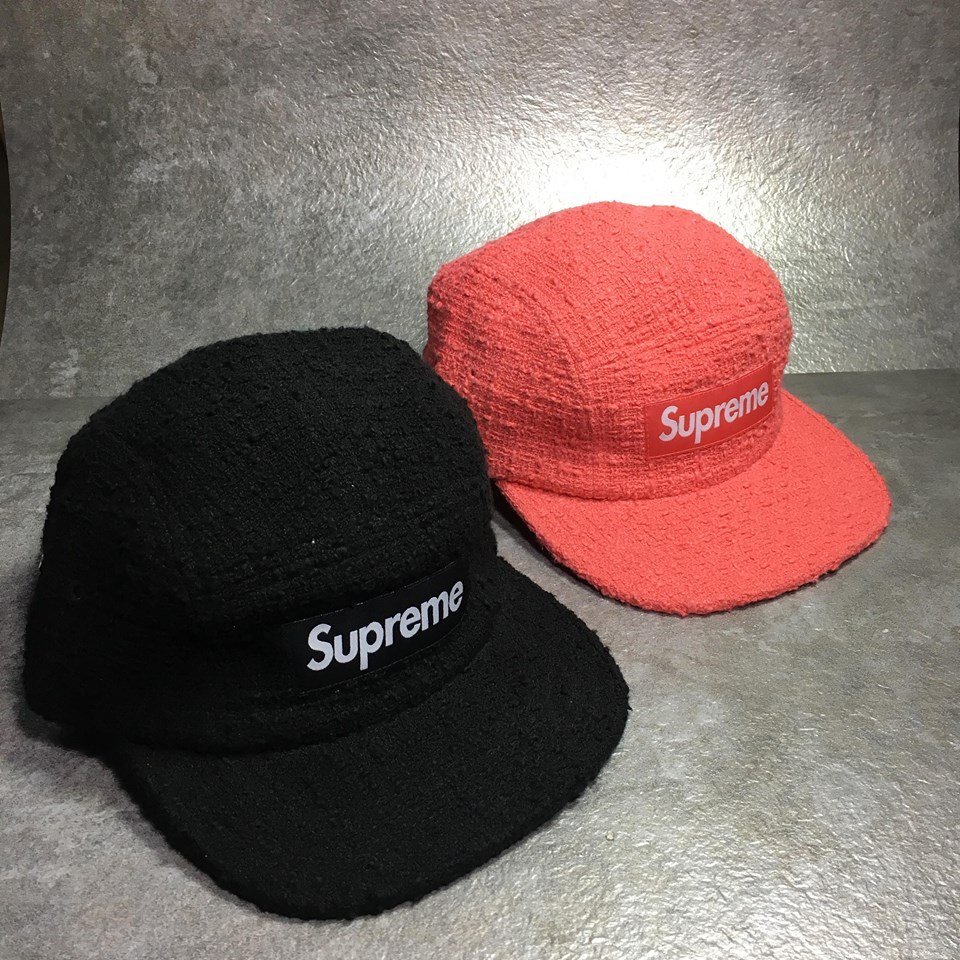 【Faithful】2016 春夏 Supreme Boucle Camp Cap 五分割帽 黑 粉紅