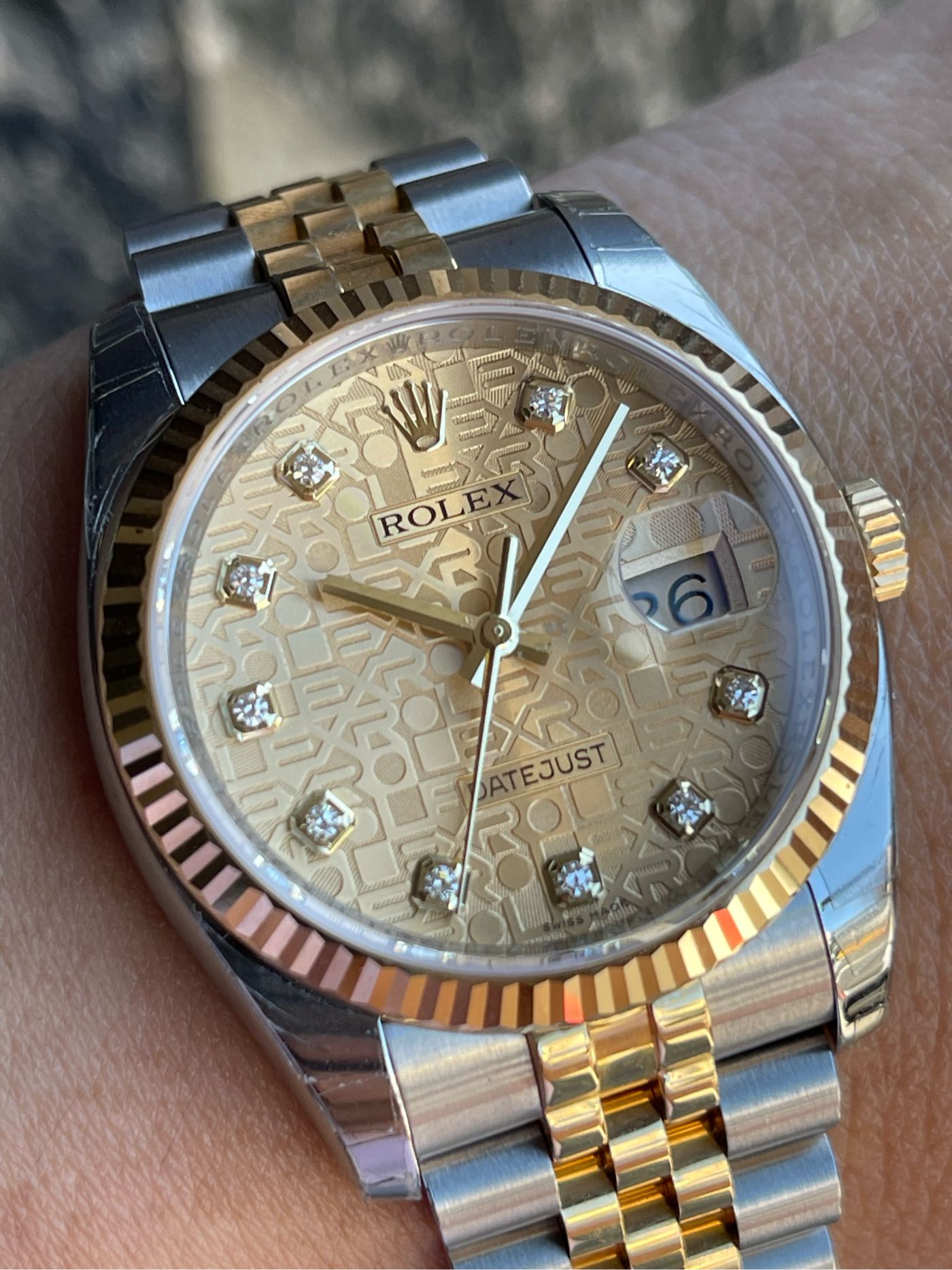 樂時計 全新品 ROLEX 勞力士 116233 電腦刻字紀念面 五珠帶 膠膜全在 未使用 保卡不慎遺失 特價出售