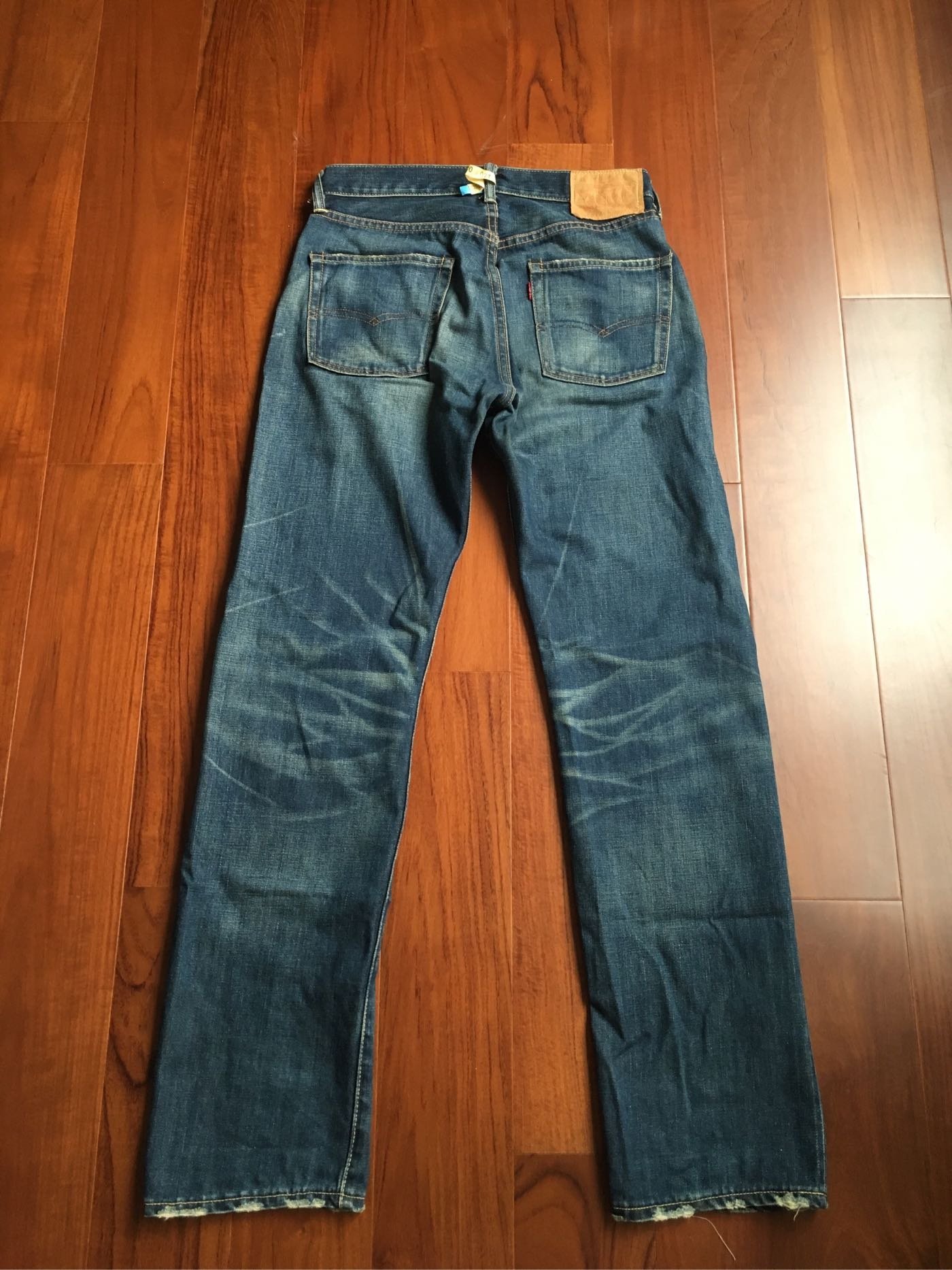 拍賣唯一LEVIS Levi's LVC BIG E 66501-0047 水洗刷紋超正牛仔褲赤耳大